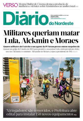 Capa da Edição do dia do jornal Diário do Nordeste