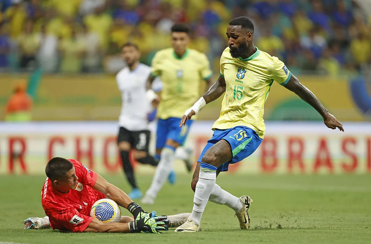 Gerson marcou o gol do Brasil no jogo