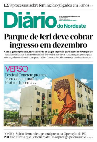 Capa da Edição do dia do jornal Diário do Nordeste