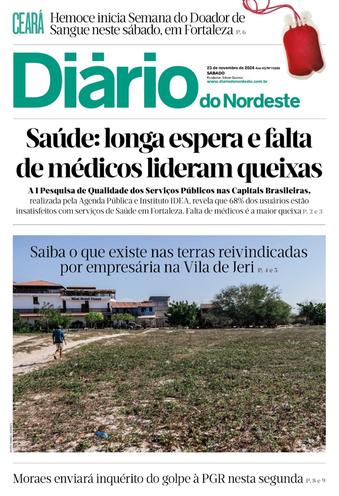 Capa da Edição do dia do jornal Diário do Nordeste