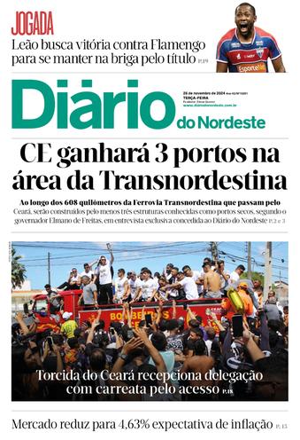 Capa da Edição do dia do jornal Diário do Nordeste