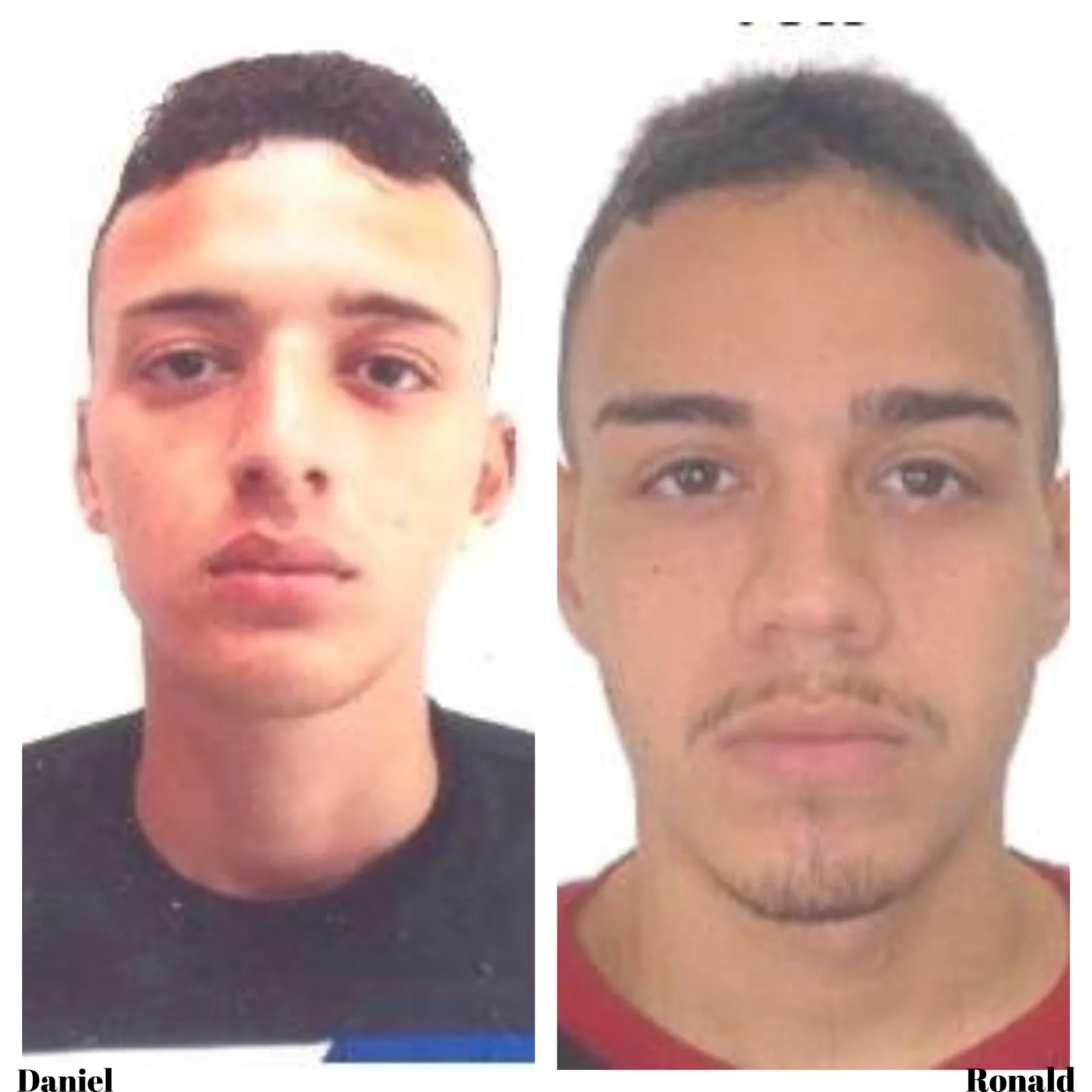 Os suspeitos são Daniel Ladeira, 26, com antecedentes por roubo e ameaça, e Ronald Salatiel dos Santos, 22, com passagens por ameaça.