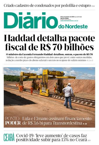 Capa da Edição do dia do jornal Diário do Nordeste