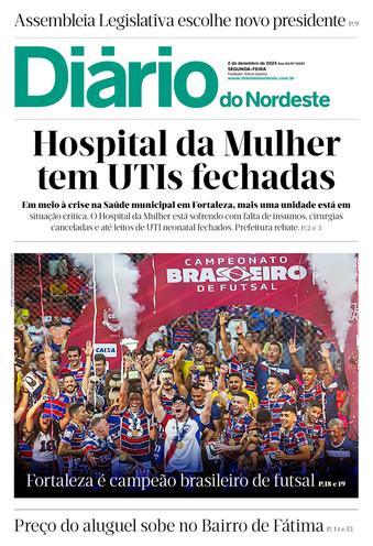 Capa da Edição do dia do jornal Diário do Nordeste