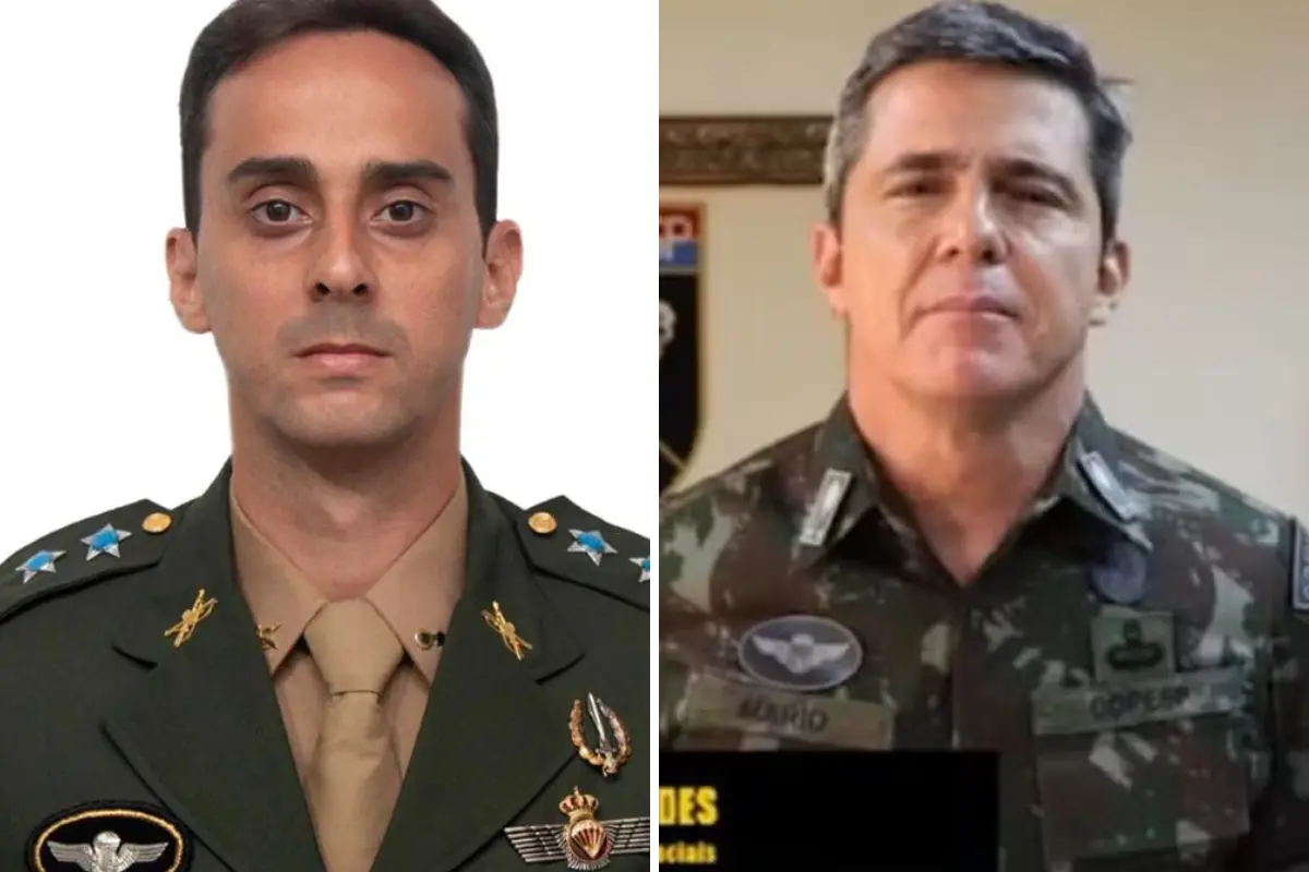 Mario Fernandes e o tenente-coronel Rodrigo Bezerra Azevedo