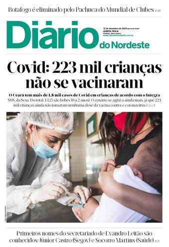 Capa da Edição do dia do jornal Diário do Nordeste