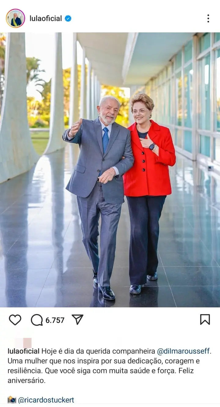 Lula e Dilma caminhando