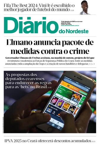 Capa da Edição do dia do jornal Diário do Nordeste