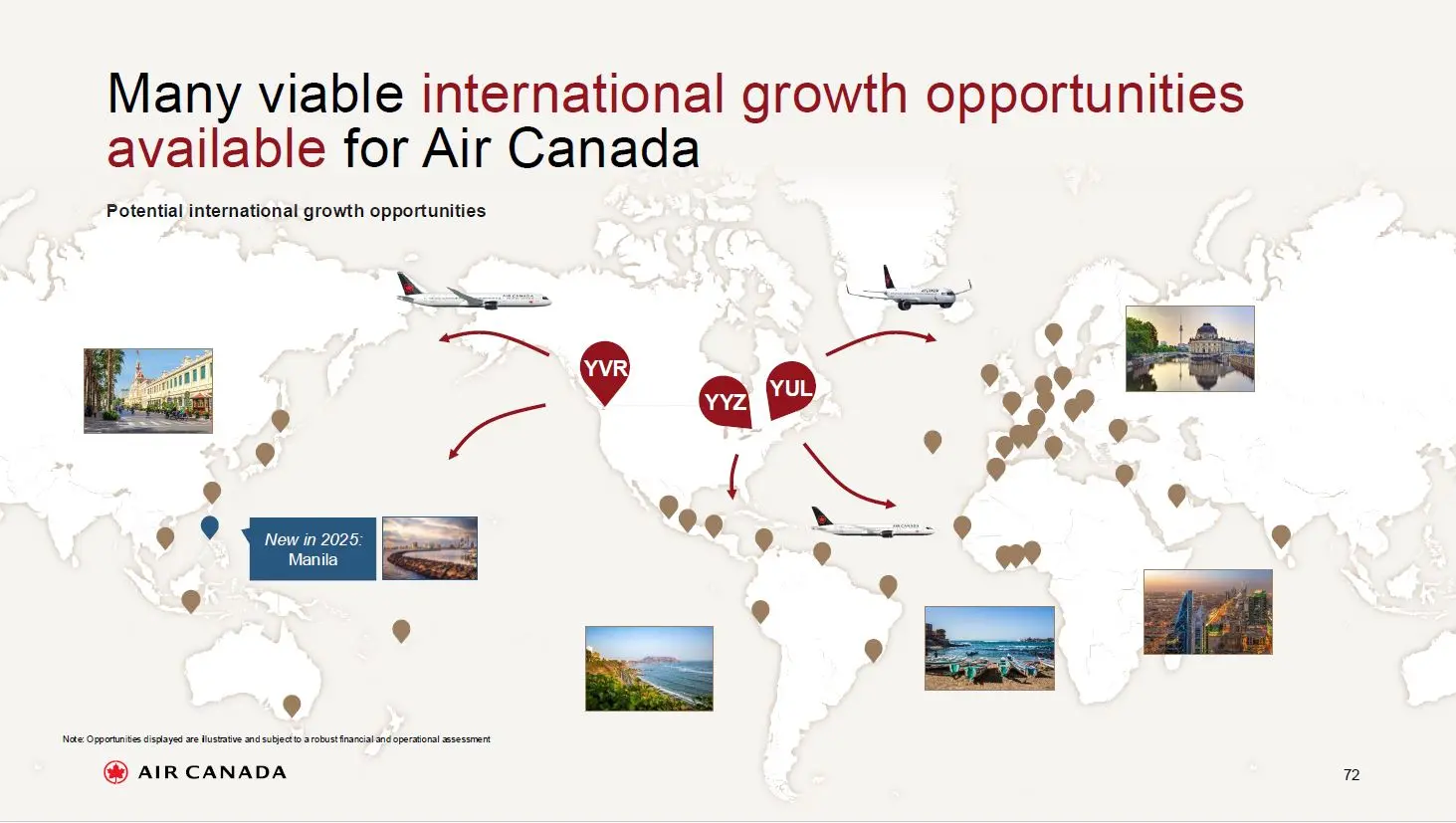 Slide de apresentação da Air Canda no Investor Day 2024