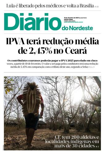 Capa da Edição do dia do jornal Diário do Nordeste