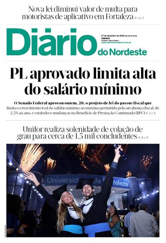 Capa da Edição do dia do jornal Diário do Nordeste