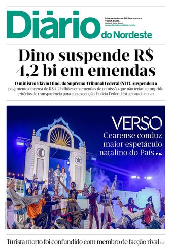 Capa da Edição do dia do jornal Diário do Nordeste