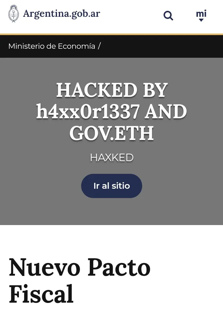 Hackers invadem site do governo da Argentina e deixam comentários contra Milei