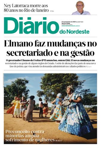 Capa da Edição do dia do jornal Diário do Nordeste