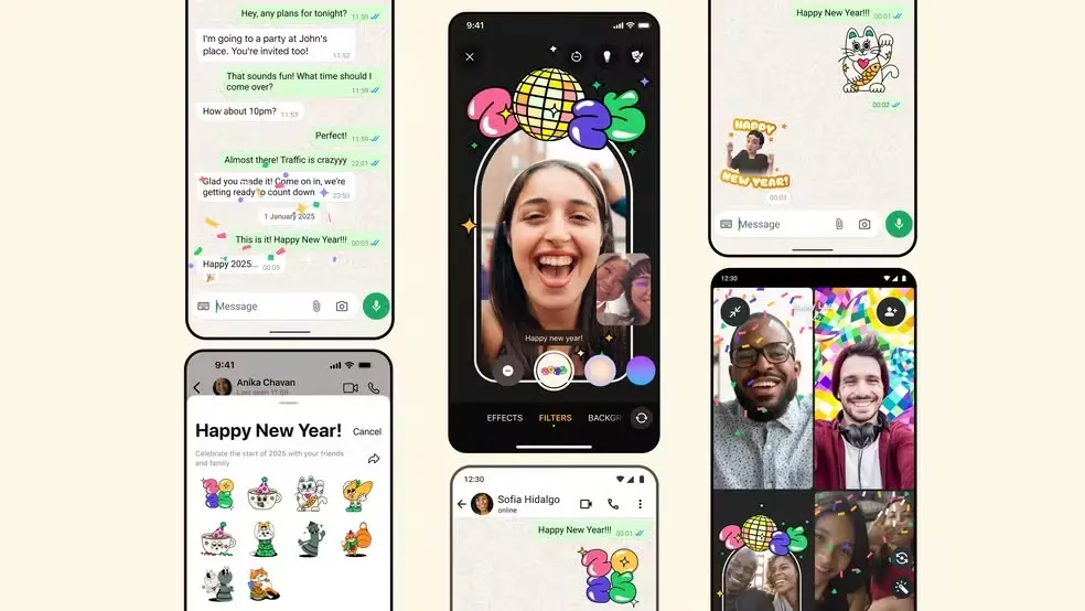 WhatsApp libera figurinhas, reações e efeitos com tema de Ano Novo; veja como acessar