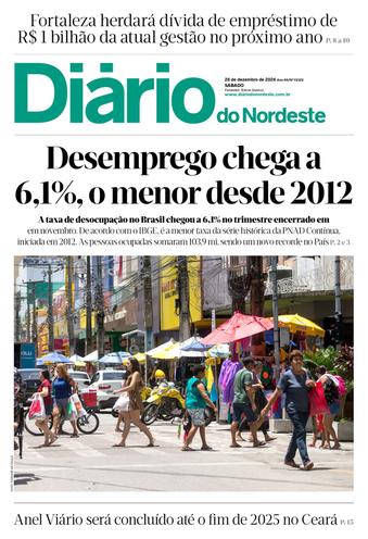 Capa da Edição do dia do jornal Diário do Nordeste