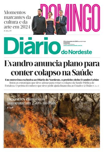 Capa da Edição do dia do jornal Diário do Nordeste