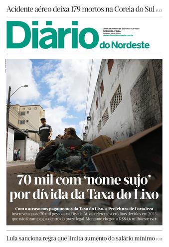 Capa da Edição do dia do jornal Diário do Nordeste