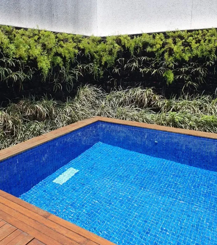 Apesar de não aparecer no filme, a casa possui uma piscina