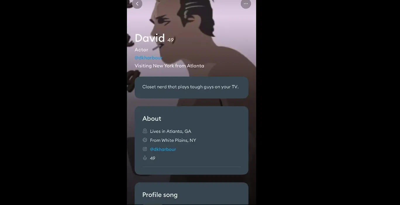 Perfil apontado por site britânico sendo de David Harbour