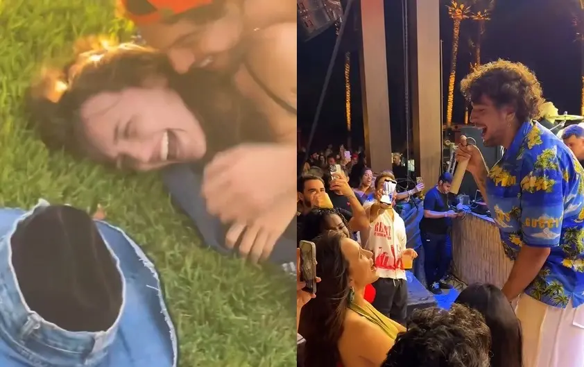 Imagens do vídeo de Rafa Kalimann em que ela aparece com Nattan