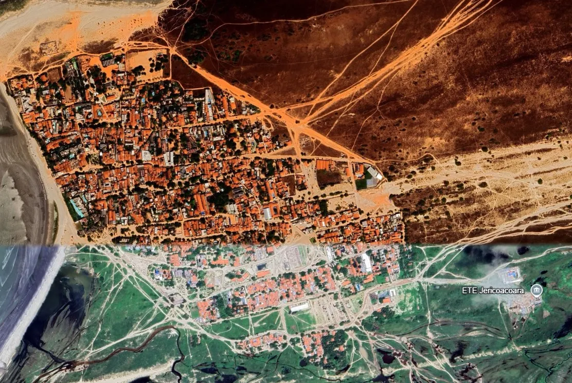 Localização da Estação de Tratamento de Esgoto em relação à Vila