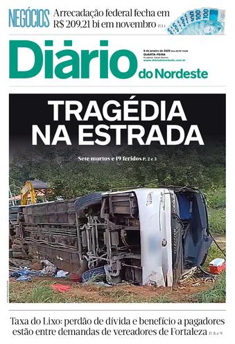 Capa da Edição do dia do jornal Diário do Nordeste