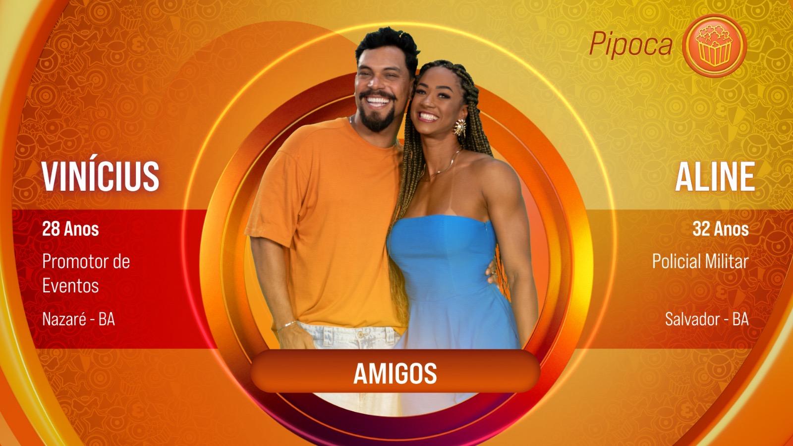 Dupla Vinícius e Aline, do BBB 25