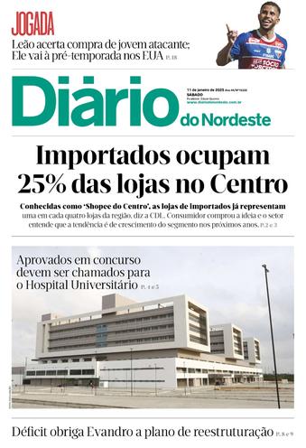 Capa da Edição do dia do jornal Diário do Nordeste