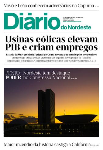 Capa da Edição do dia do jornal Diário do Nordeste