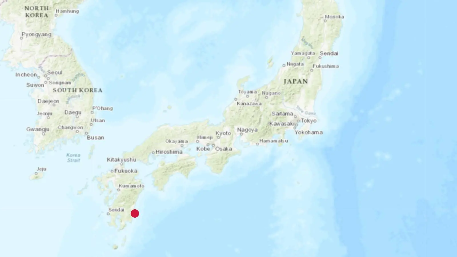 Imagem mostra epicentro de terremoto de magnitude 6,9 registrado no Japão, em 13 de janeiro de 2025. Terremoto de magnitude 6,9 atinge Japão e alerta preventivo de tsunami é emitido