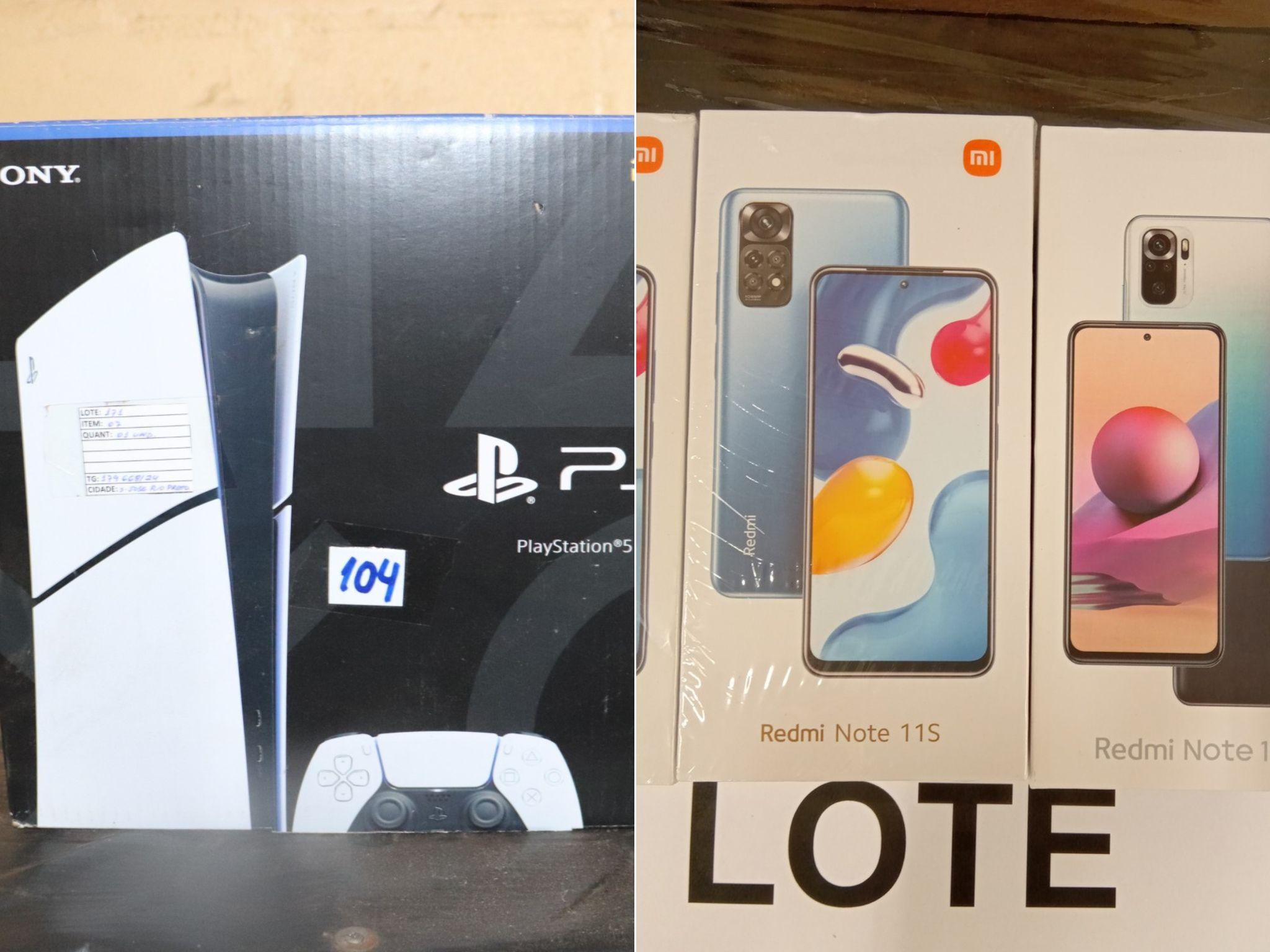 Caixas de videogames e smartphones