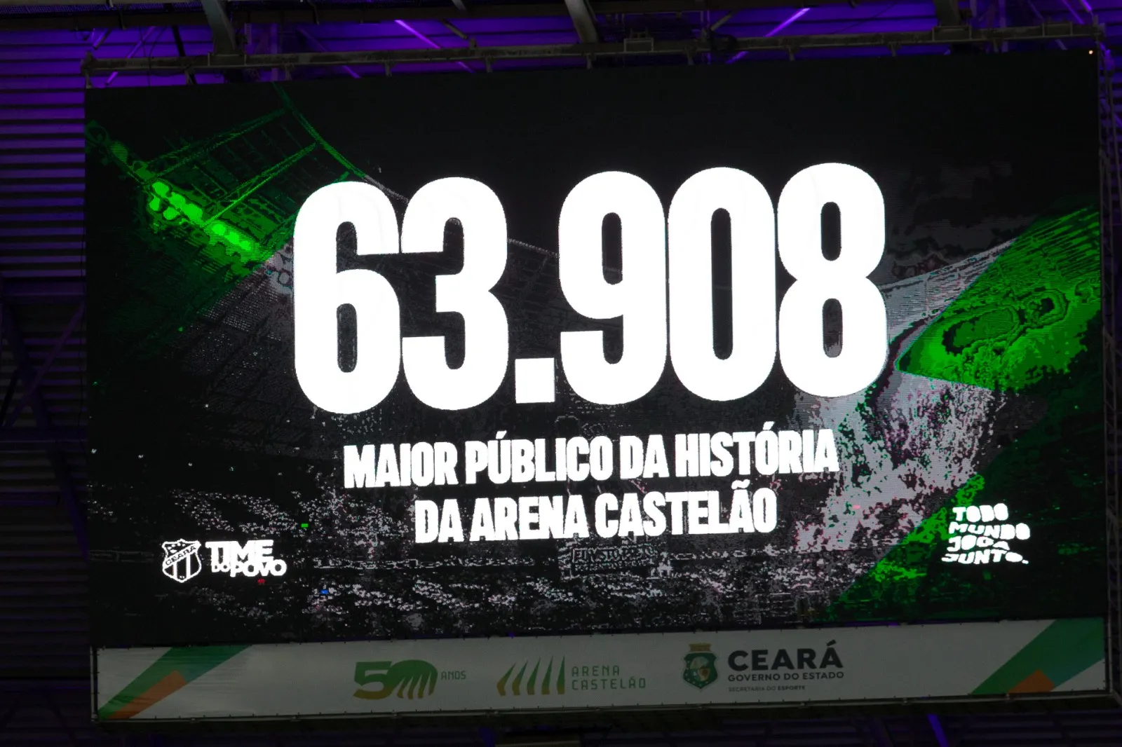 Ceará colocou 63.908 torcedores na Arena Castelão no jogo contra o América-MG, maior público do estádio desde a reinauguração, em 2013