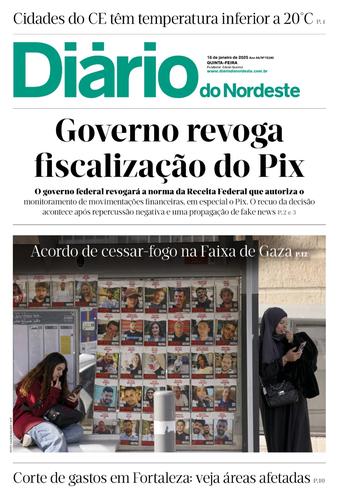 Capa da Edição do dia do jornal Diário do Nordeste