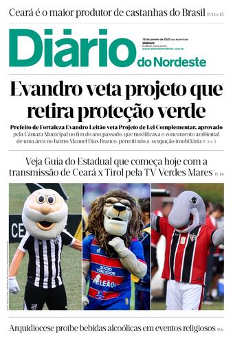 Capa da Edição do dia do jornal Diário do Nordeste