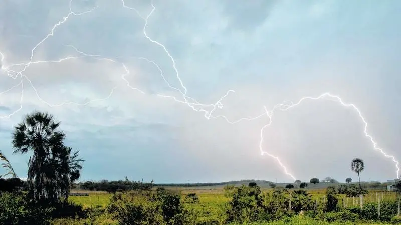 Raios em campo aberto