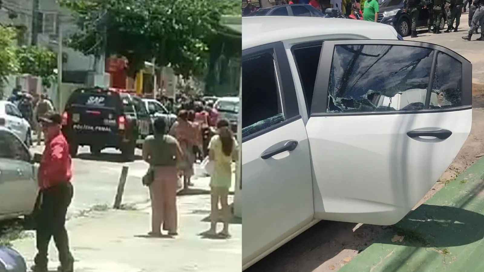 Policiais estavam em carro descaracterizado quando foram alvos de criminosos