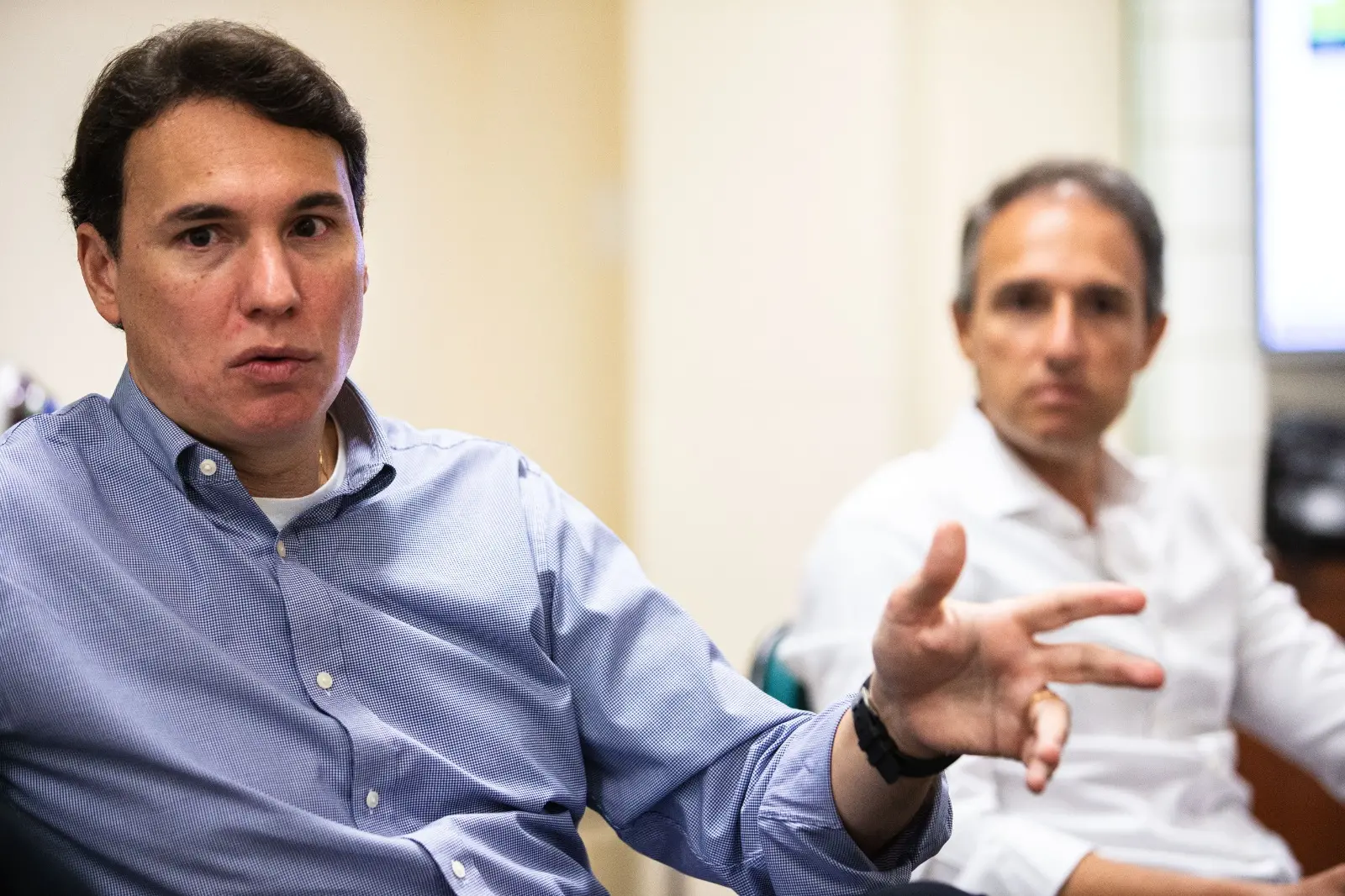 Gustavo Theodozio (esq), vice-presidente de Investimentos e Controladoria da M. Dias Branco, e Fabio Cefaly (dir), diretor de Novos Negócios e Relações com Investidores da companhia