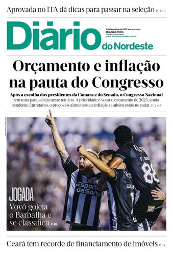 Capa da Edição do dia do jornal Diário do Nordeste