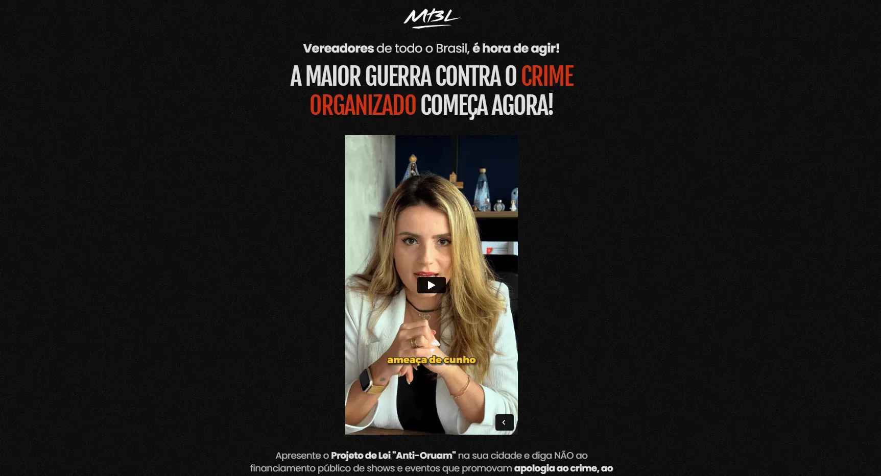 Vereadora criou site contra o nome de 'leiantioruam'
