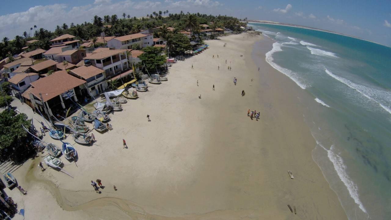 Vista aérea da Praia da Taíba, em São Gonçalo do Amarante