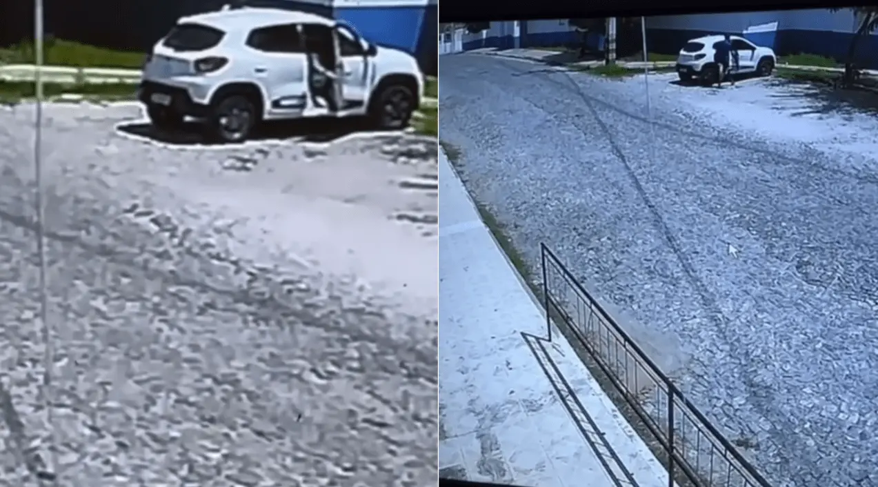 Homens foram flagrados por câmera durante abordagem