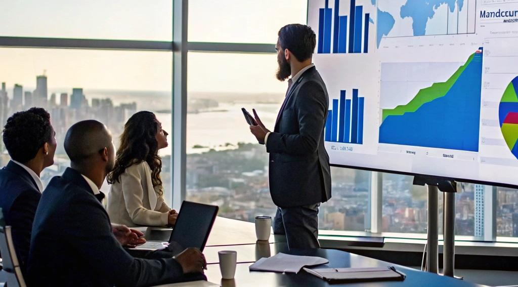 Gestor analisa dados para tomada de decisão.