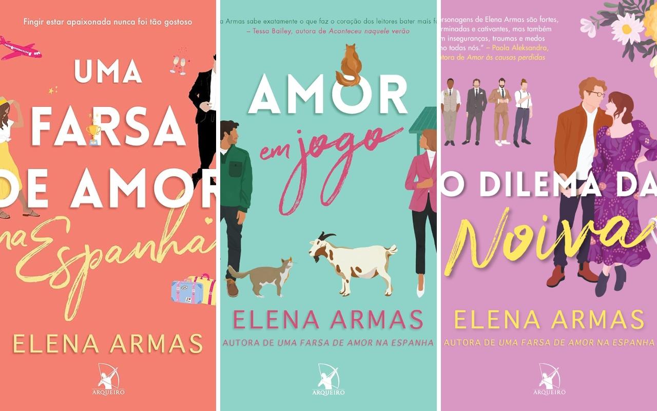 Capas dos livros da autora Elena Armas publicados no Brasil