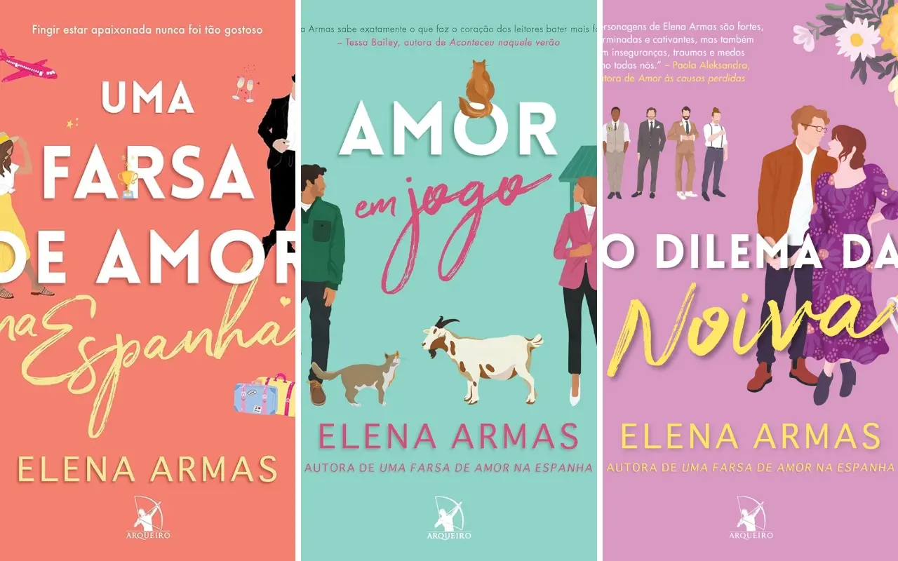 Capas dos livros da autora Elena Armas publicados no Brasil