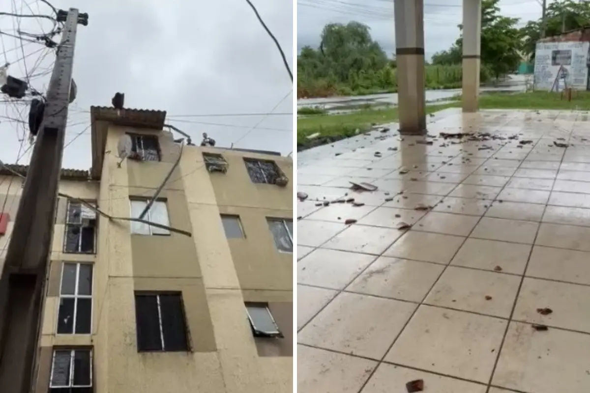 Teto de prédio desaba