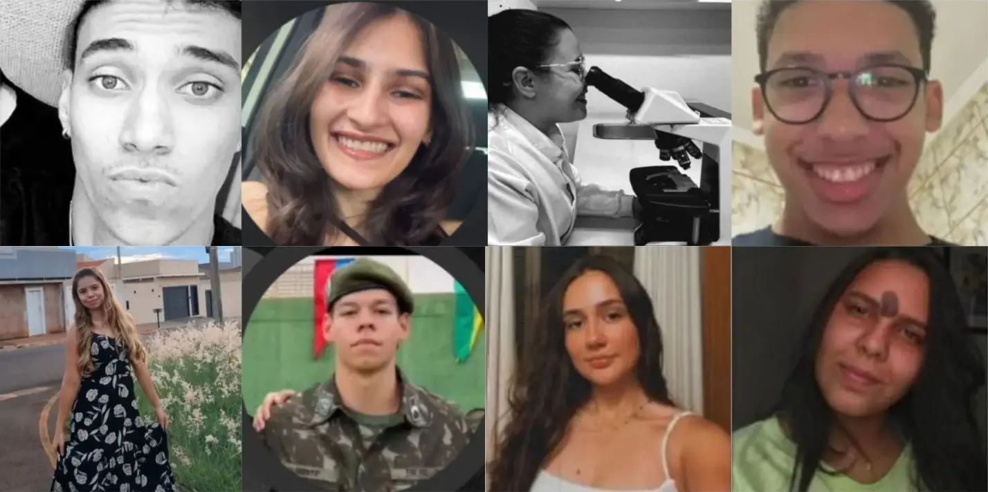 Foto de 8 das vítimas do acidente entre caminhão e ônibus