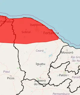 Aviso de Grande Perigo por chuvas intensas afeta municípios do Ceará