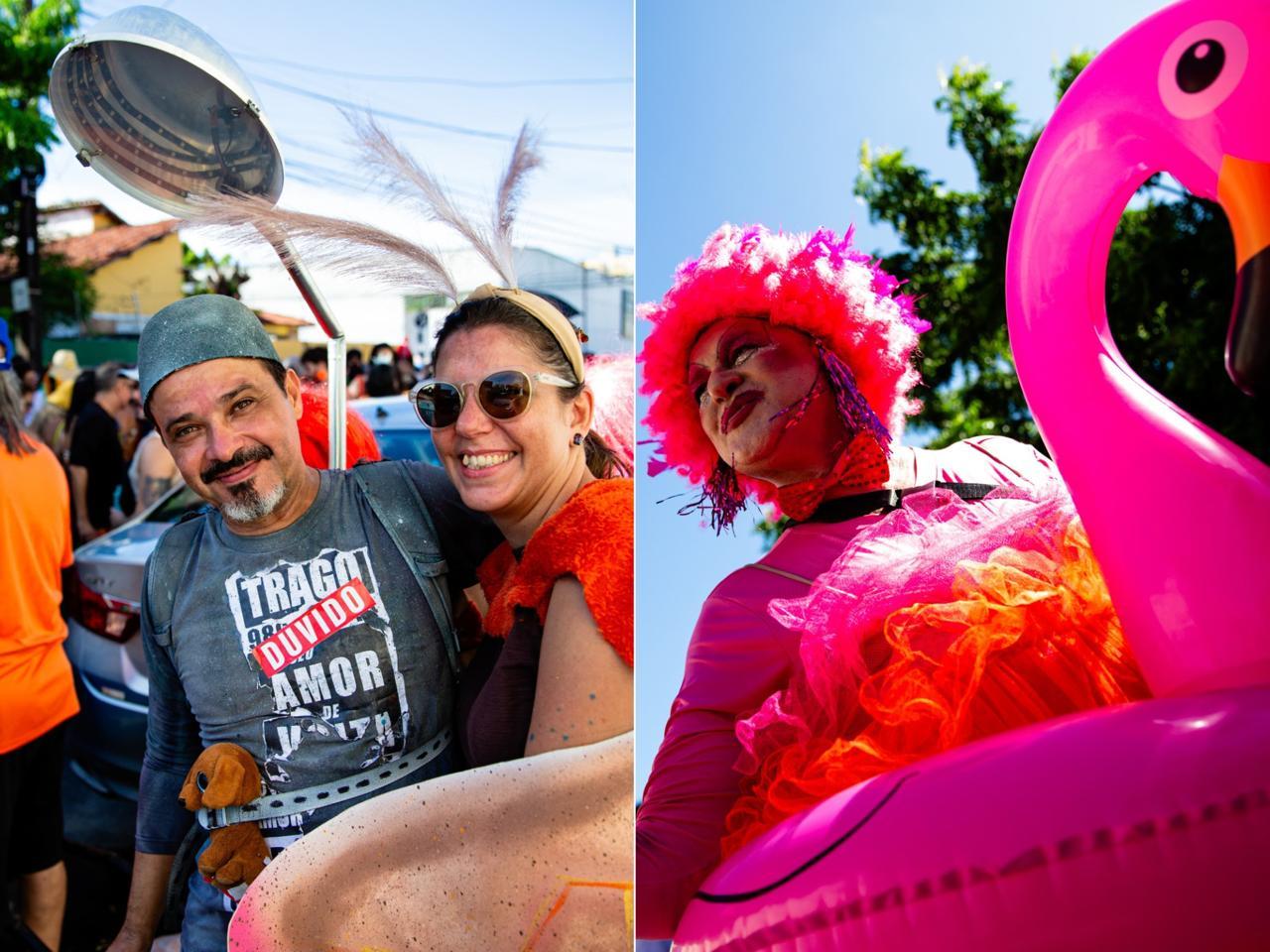 Foliões apostaram em fantasias criativas para curtir o Carnaval de Fortaleza