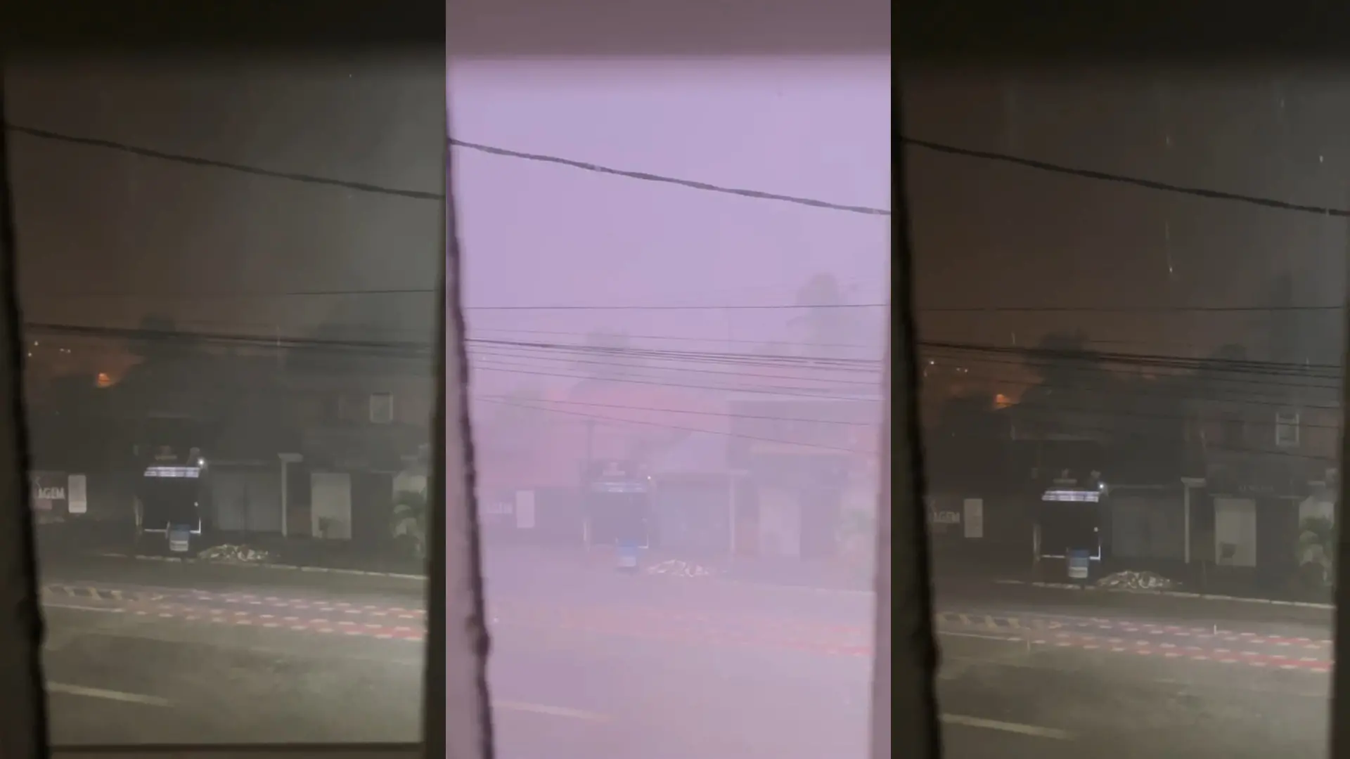 Chuva com relâmpagos em São Gonçalo do Amarante, na Grande Fortaleza